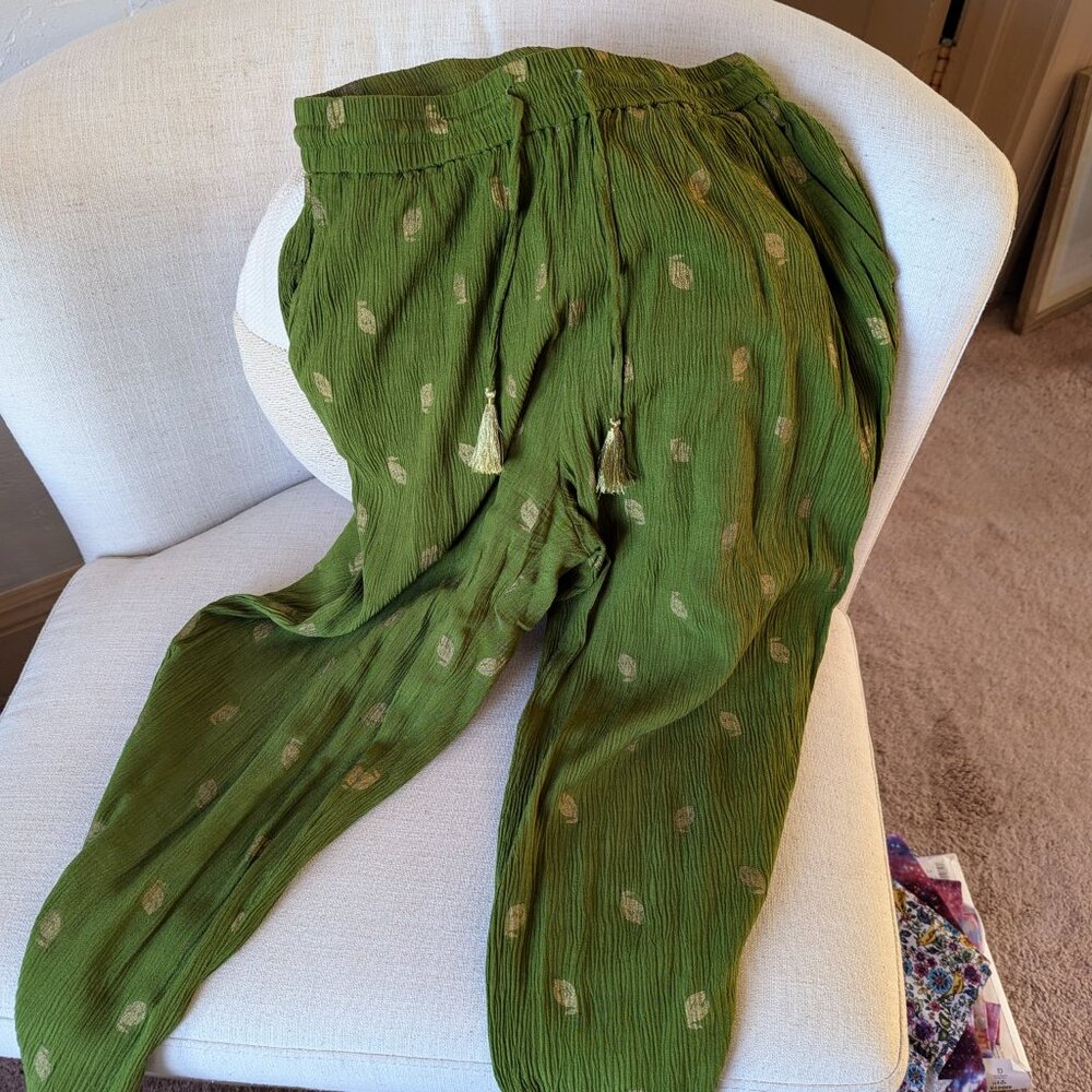 Green Drawstring Pants - image 2